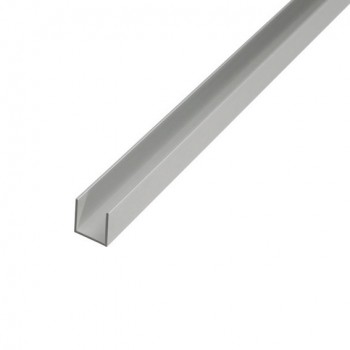 Hliníkový profil U, 15x10x1,5mm, 100cm, stříbrný elox