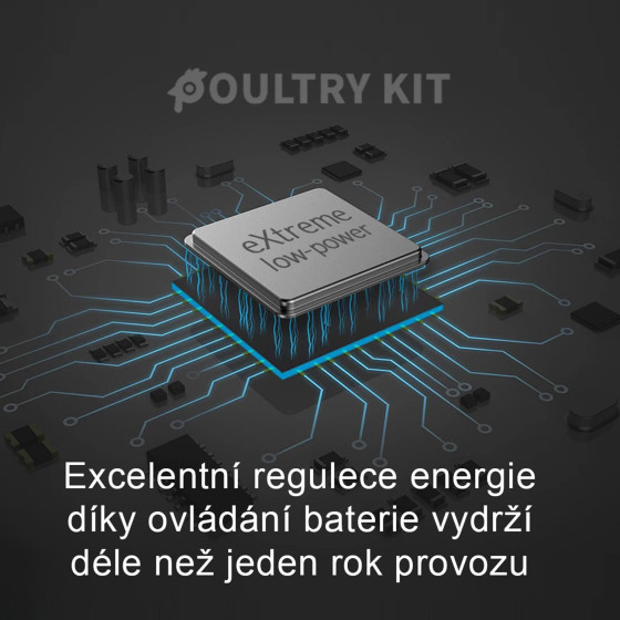 Automatická dvířka kurníku - strojek Poultry kit Premium 230V + 4x baterie AA, sada s dvířky 30 x 40 cm