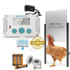 Automatická dvířka kurníku - strojek Poultry kit Premium 230V + 4x baterie AA, sada s dvířky 22 x 33 cm