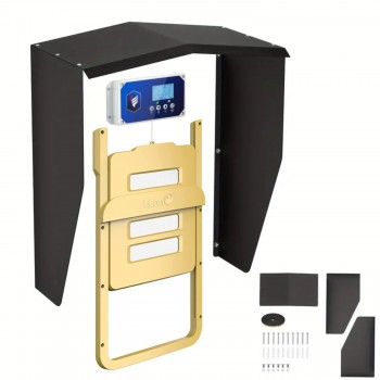 Stříška pro automatická dvířka kurníku s boční ochranou pro dvířka i vchod, povětrnostně odolná z kovu 40 x 25 x 45 cm Stříška pro automatická dvířka kurníku s boční ochranou pro dvířka i vchod, povětrnostně odolná z kovu 40 x 25 x 45 cm