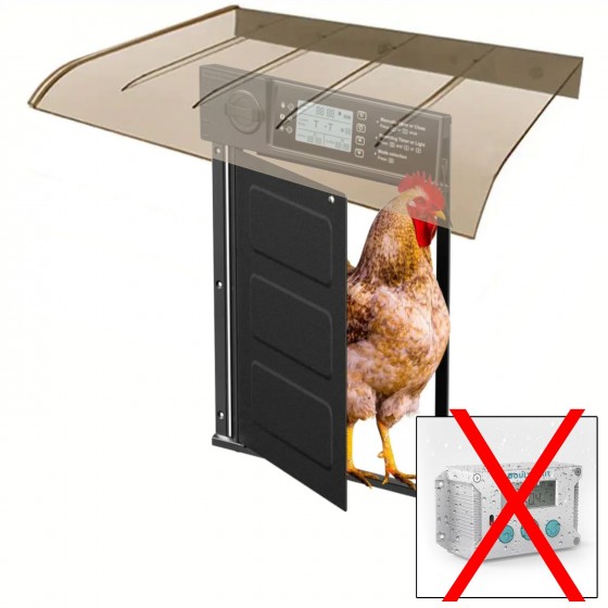 Stříška pro automatická dvířka kurníku, hnědá ochrana pro dvířka i okna, povětrnostně odolná s polykarbonátu 40 x 40 cm Stříška pro automatická dvířka kurníku, hnědá ochrana pro dvířka i okna, povětrnostně odolná s polykarbonátu 40 x 40 cm