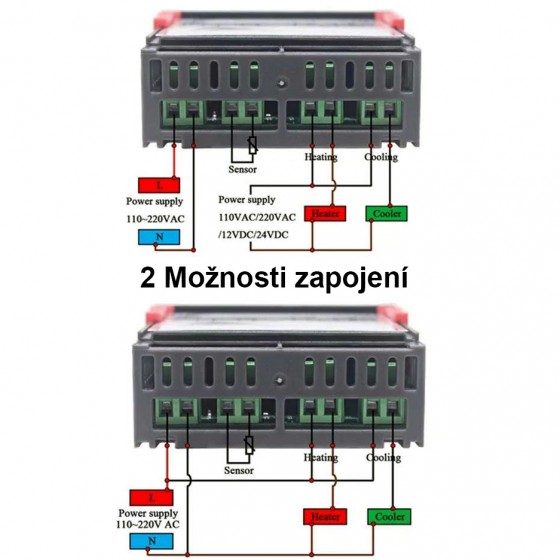 Digitální termostat STC 3028 s externím senzorem teploty a vlhosti, 230 V