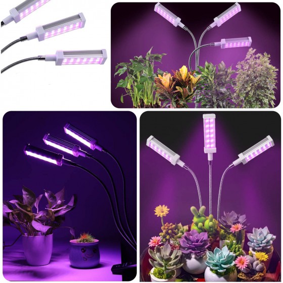Growlight lampa na rostliny 72W, 144 LED s klipsem 