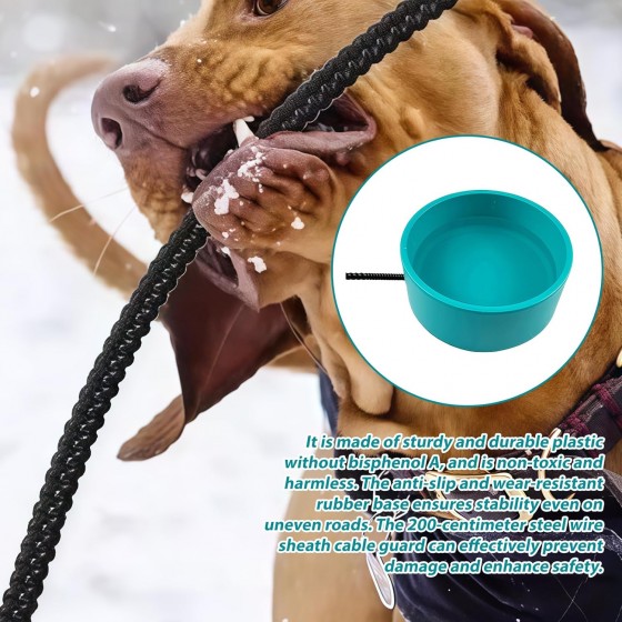 Vyhřívaná miska pro psy a jiná zvířata 3,2 l, regulace teploty 28–35 °C, bez BPA, 2m ocelový kabel, zabraňuje zamrznutí vody