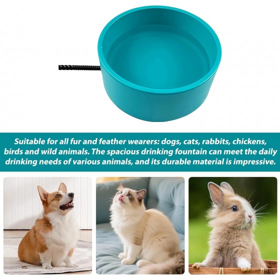 Vyhřívaná miska pro psy a jiná zvířata 3,2 l, regulace teploty 28–35 °C, bez BPA, 2m ocelový kabel, zabraňuje zamrznutí vody