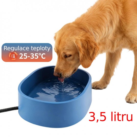 Vyhřívaná miska pro psy a jiná zvířata 3,5 l, regulace teploty 25–35 °C, bez BPA, 2m ocelový kabel, zabraňuje zamrznutí vody Vyhřívaná miska pro psy a jiná zvířata 3,5 l, regulace teploty 25–35 °C, bez BPA, 2m ocelový kabel, zabraňuje zamrznutí vody