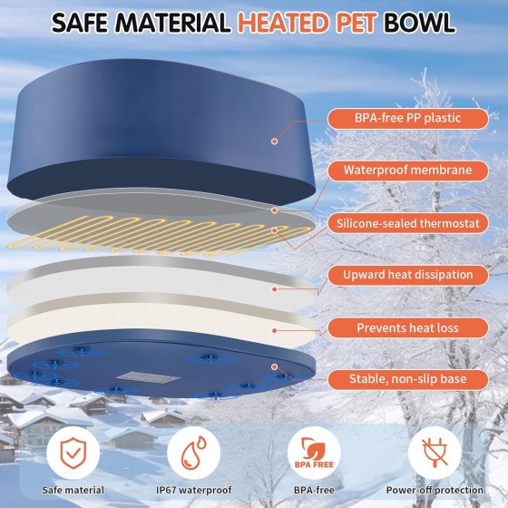 Vyhřívaná miska pro psy a jiná zvířata 3,5 l, regulace teploty 25–35 °C, bez BPA, 2m ocelový kabel, zabraňuje zamrznutí vody Vyhřívaná miska pro psy a jiná zvířata 3,5 l, regulace teploty 25–35 °C, bez BPA, 2m ocelový kabel, zabraňuje zamrznutí vody