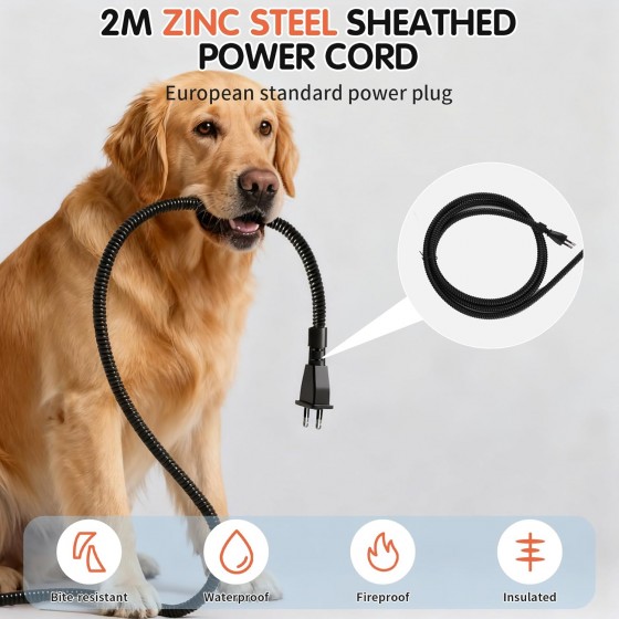 Vyhřívaná miska pro psy a jiná zvířata 3,5 l, regulace teploty 25–35 °C, bez BPA, 2m ocelový kabel, zabraňuje zamrznutí vody Vyhřívaná miska pro psy a jiná zvířata 3,5 l, regulace teploty 25–35 °C, bez BPA, 2m ocelový kabel, zabraňuje zamrznutí vody