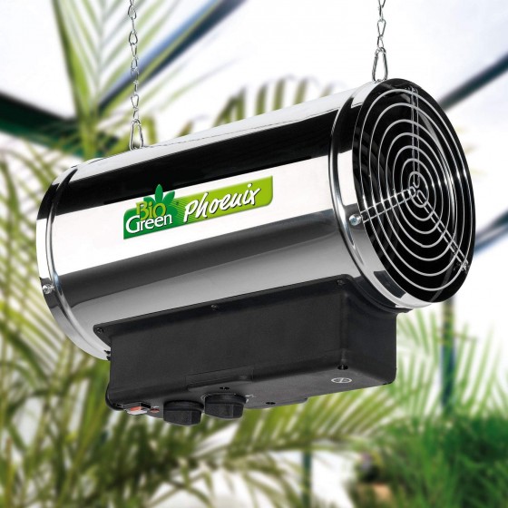 Vytápění skleníku BioGreen Phoenix 2800 W, 3 stupně, multifunkční vytápění s nerezovým pláštěm Vytápění skleníku BioGreen Phoenix 2800 W, 3 stupně, multifunkční vytápění s nerezovým pláštěm