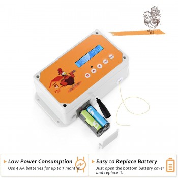 Automatické otevírání a zavírání kurníku Chicken Coop až 3 kg dvířka s časovačem + baterie