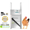 Automatické otevírání a zavírání kurníku Poultry kit Komplet 250x330 S, 230V + Solární panel 2000 mAh, kompletní sada s dvířky