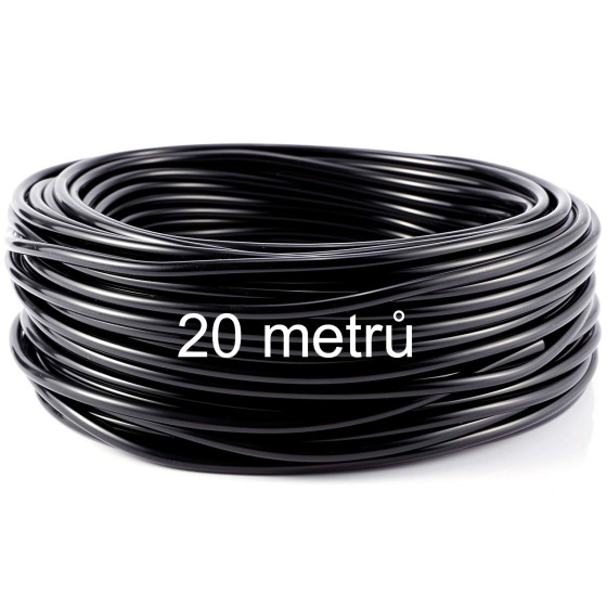 Zavlažovací sada 20m, 20x regulovatelné kapkovače, 4/7 mm hadička, automatické, mechanické, bateriové hodiny zdarma