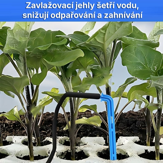 Zavlažovací jehla, 10x kapkovací jehla ke kořenům 10 cm, bez regulovaného výtoku, připojení na hadičky 4/7mm