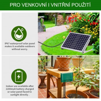 Automatická solární závlaha - Solární automatický zavlažovací systém 30+5 metrů, 30 kapačů
