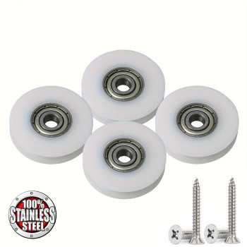 Kladky pro otvírač dveří kurníku s ložiskem 30 mm, 4 kusy  + nerezové šrouby pro vedení šňůrky pro padací dvířka