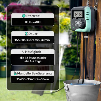 Automatická solární závlaha - 20 Rainpoint 45l/h, baterie 2600 mAh, zavlažovací systém 15 kapačů + rozšiřující sada 5 kapačů