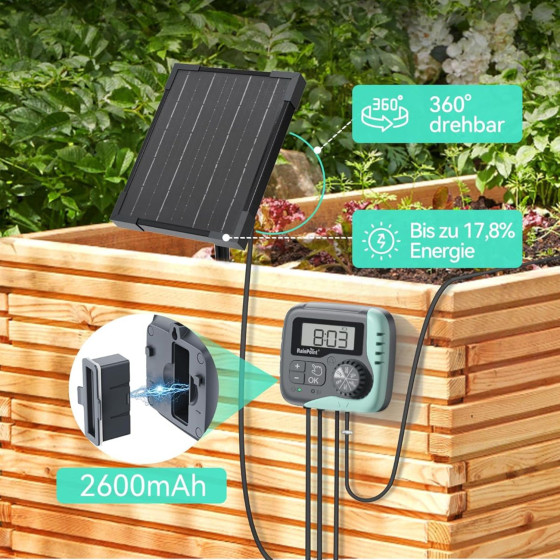 Automatická solární závlaha - 20 Rainpoint 45l/h, baterie 2600 mAh, zavlažovací systém 15 kapačů + rozšiřující sada 5 kapačů
