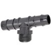 Konektor T 16mm spojka 3/4" vnější závit pro distribuční a kapkovací hadice Konektor T 16mm spojka 3/4" vnější závit pro distribuční a kapkovací hadice