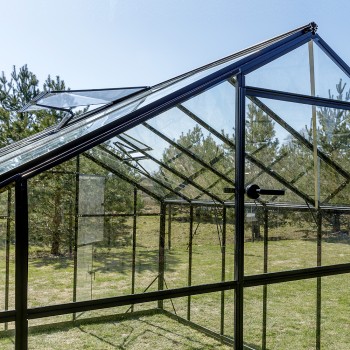 Skleník SANUS Glass G-7, 220 x 290 cm, 2x automatické okno, hliníková základna a konstrukce, tvrzené čiré sklo 4 mm