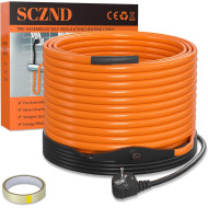 Topný kabel s termostatem, 10 metrů, 25 W/m (250W), samoregulační topný 5° až 10°C, pás ochrana proti mrazu, pro ochranu potrubí