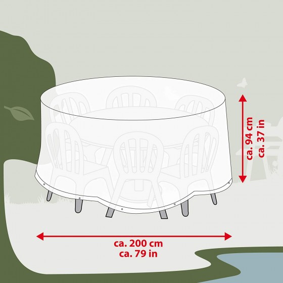 Ochranný obal kulatý 200 x 94 cm na zahradní nábytek