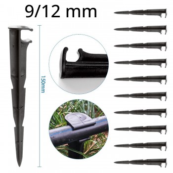 Držák pro distribuční hadice 9/12 mm, upevnění rozvodné trubky o průměru 9 - 12 mm, délka 15 cm, balení 10 kusů
