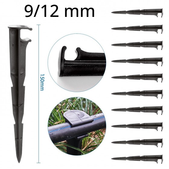 Držák pro distribuční hadice 9/12 mm, upevnění rozvodné trubky o průměru 9 - 12 mm, délka 15 cm, balení 10 kusů Držák pro distribuční hadice 9/12 mm, upevnění rozvodné trubky o průměru 9 - 12 mm, délka 15 cm, balení 10 kusů