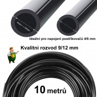 Distribuční hadice 9/12 mm, černá 10 metrů pro napáječky